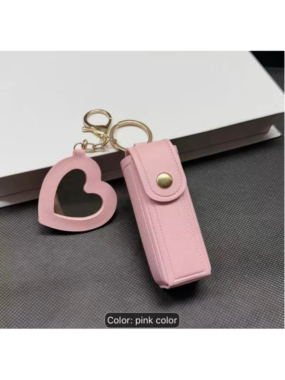 Lipstick Case Keychain with Mirror, Bag Charm - Brand New - Multiple colors